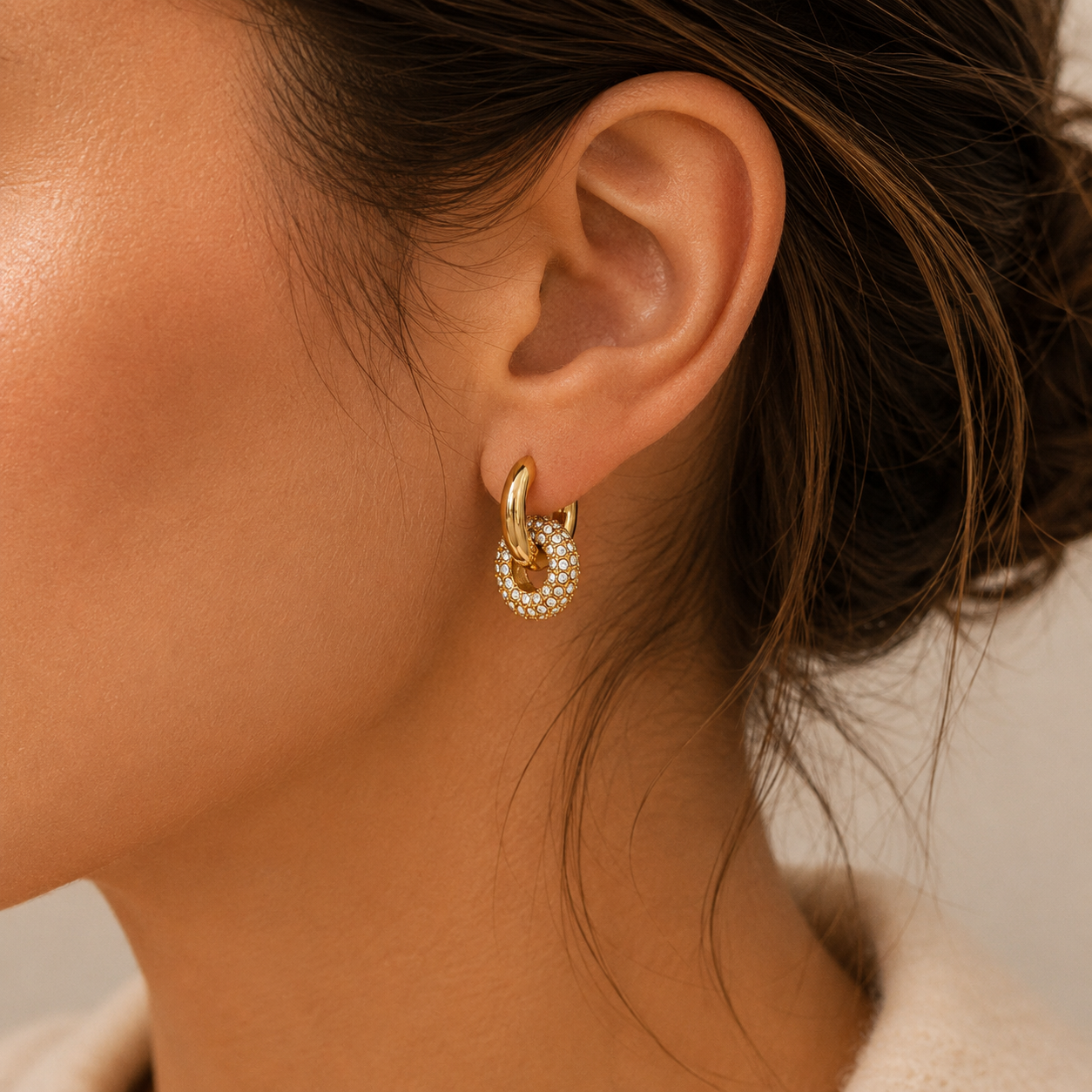 Pavé Link Earrings