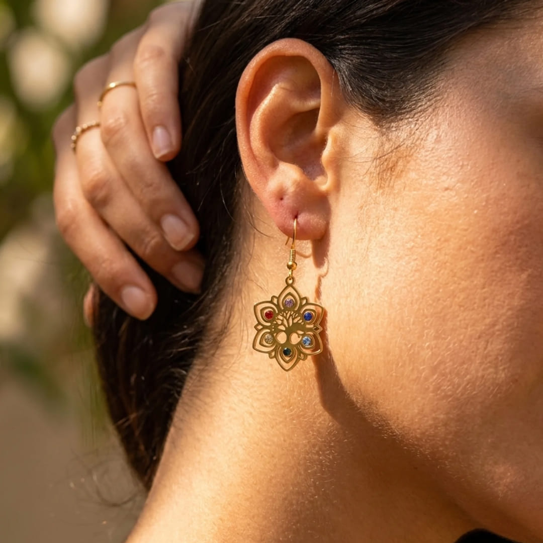"Timeless Radiance" Tree of Life Earrings