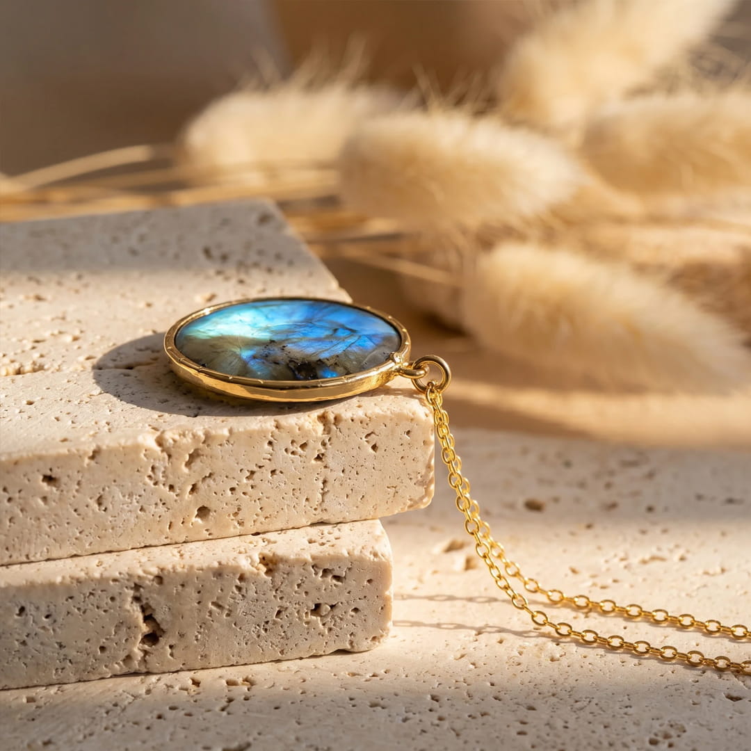 "Circle of Light" Pendant in Labradorite