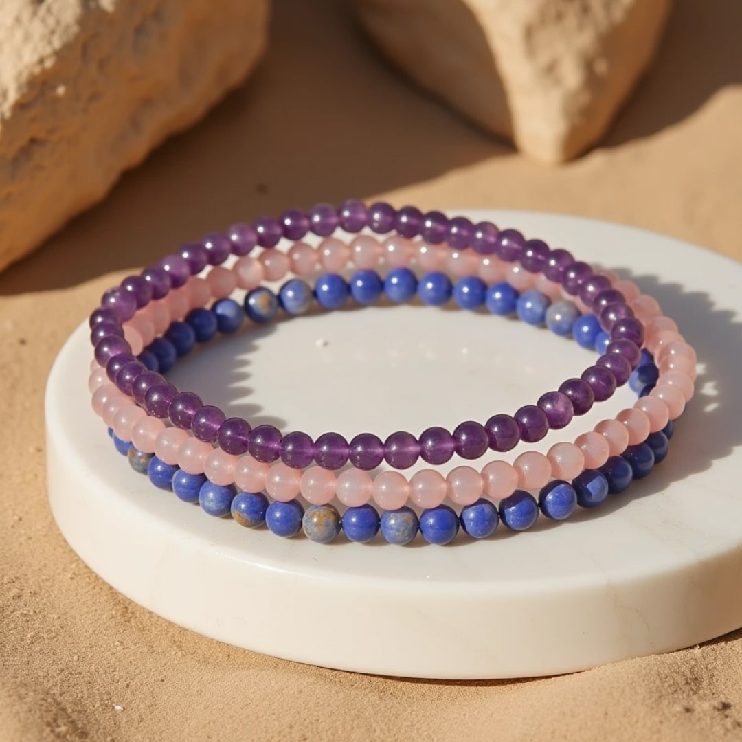 Fine 4 mm Stone Bead Bracelet