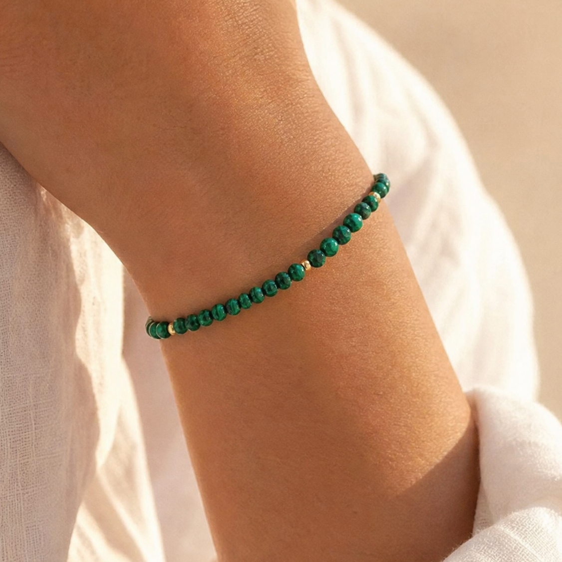 Ilenia Green Bead Bracelet