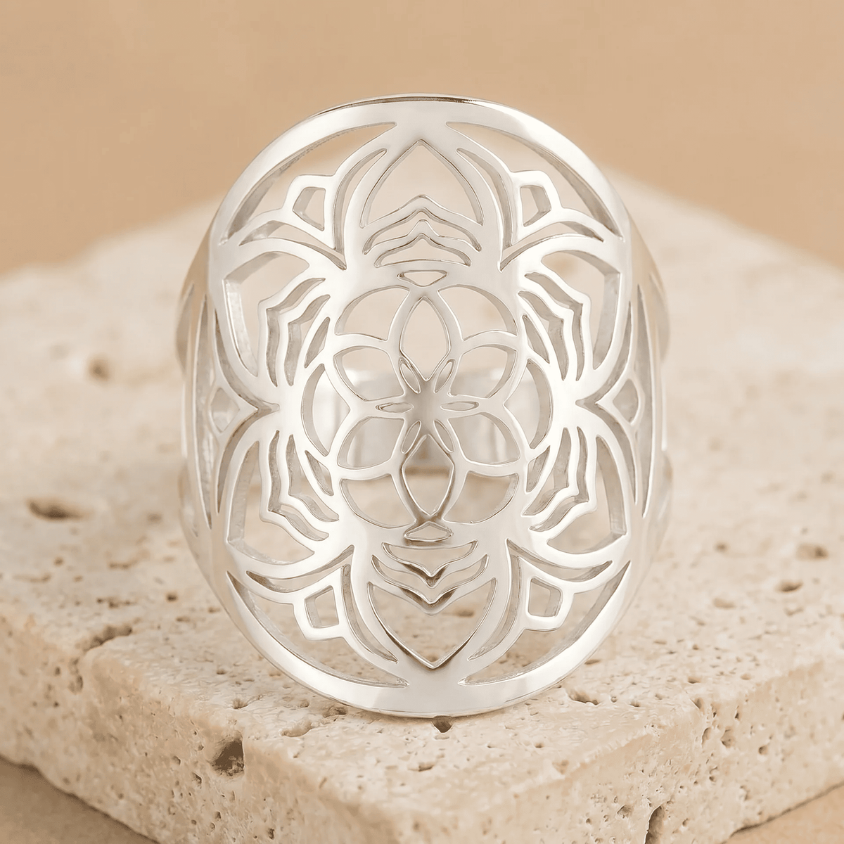 "Mandala Flower" Adjustable Ring