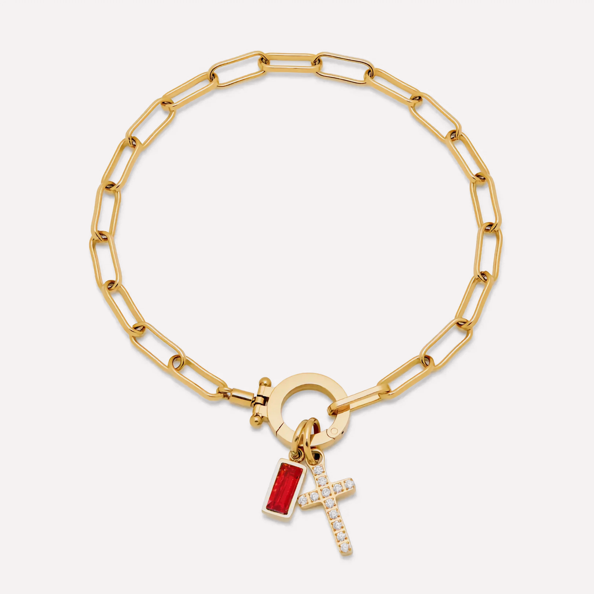 Grazia Birthstone Cross Bracelet — January