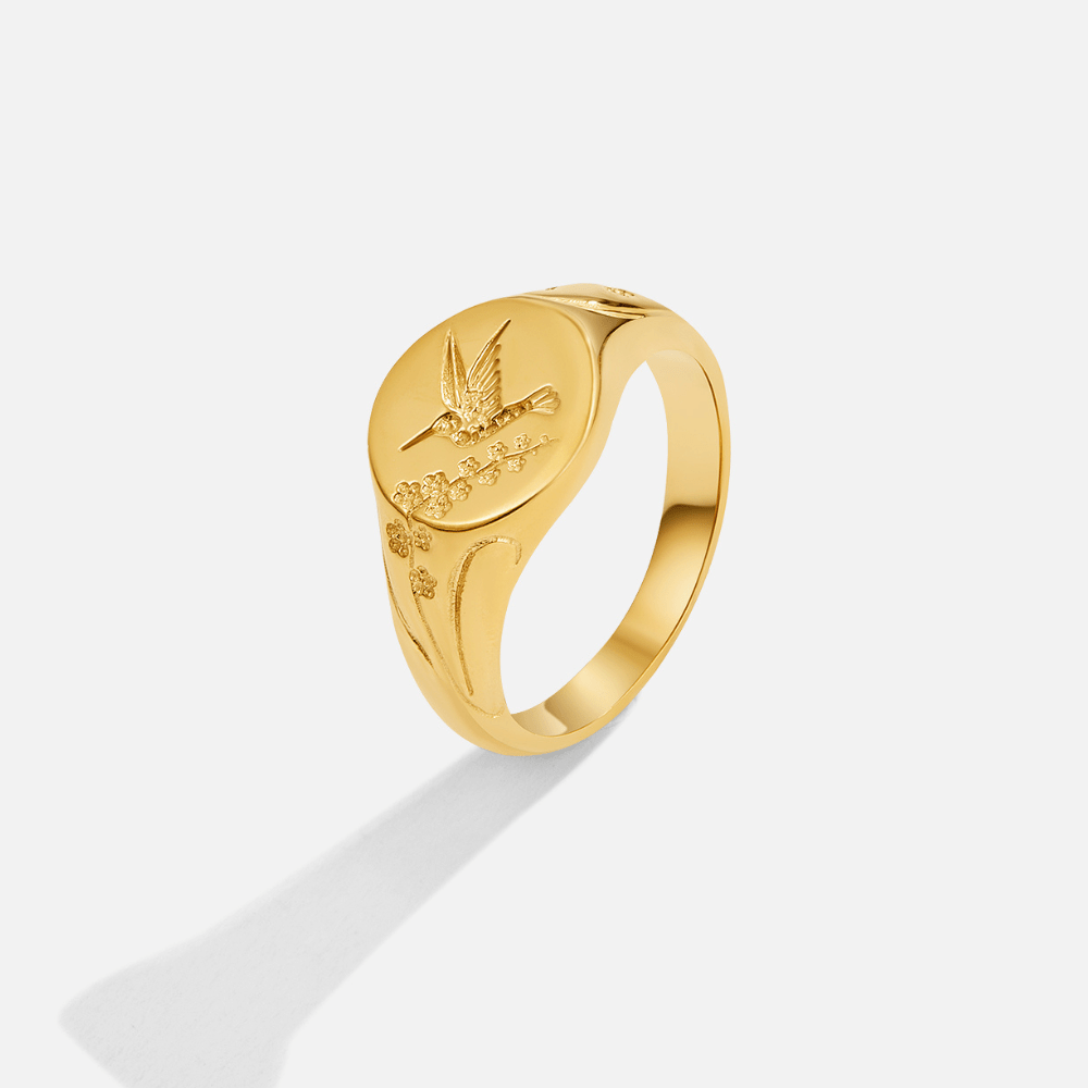 Odette Hummingbird Signet Ring