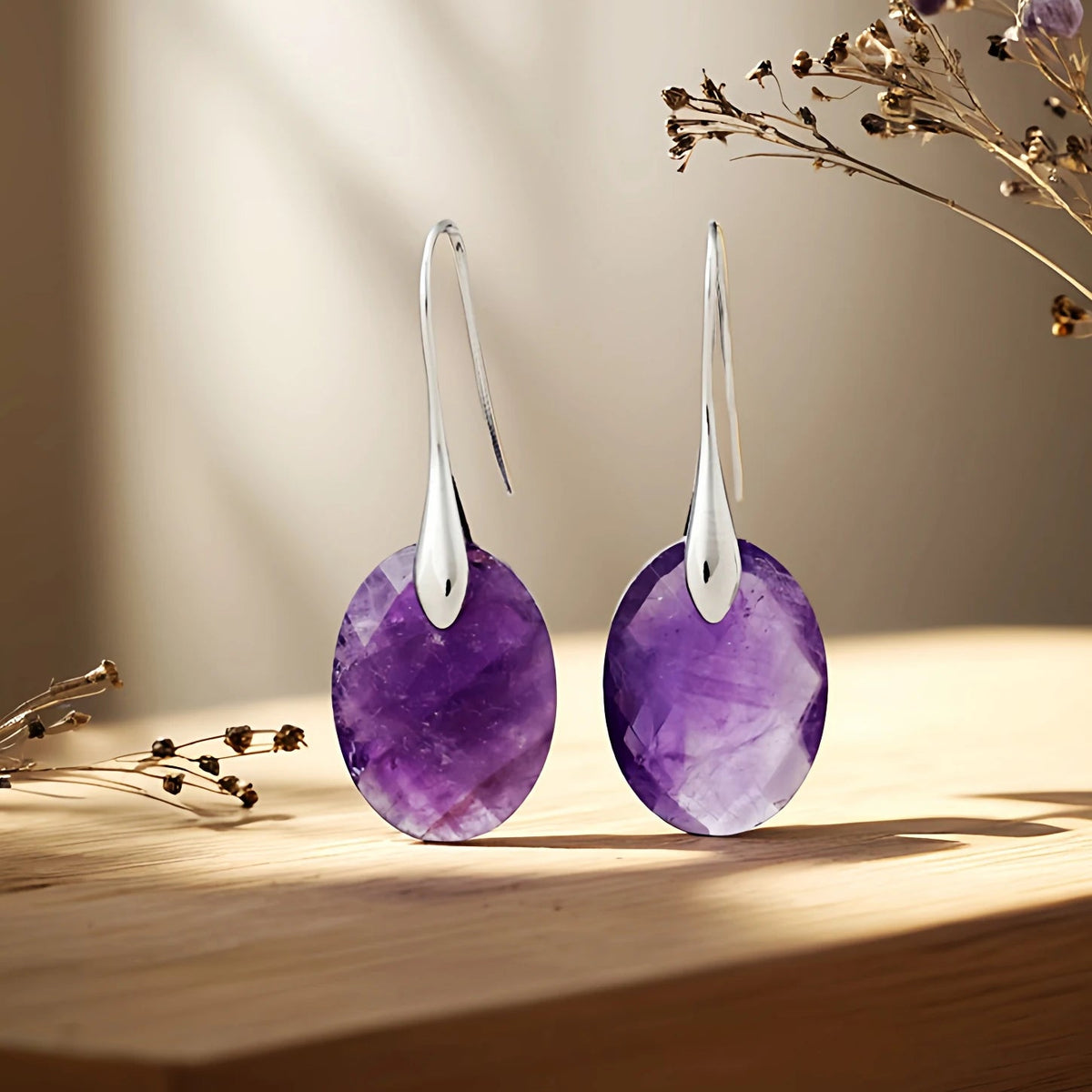 "Elova" Earrings in Natural Stone