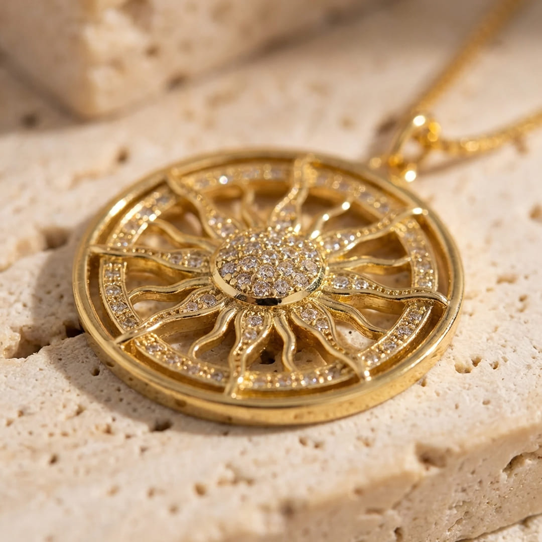 "Inner Radiance" Golden Sun Necklace