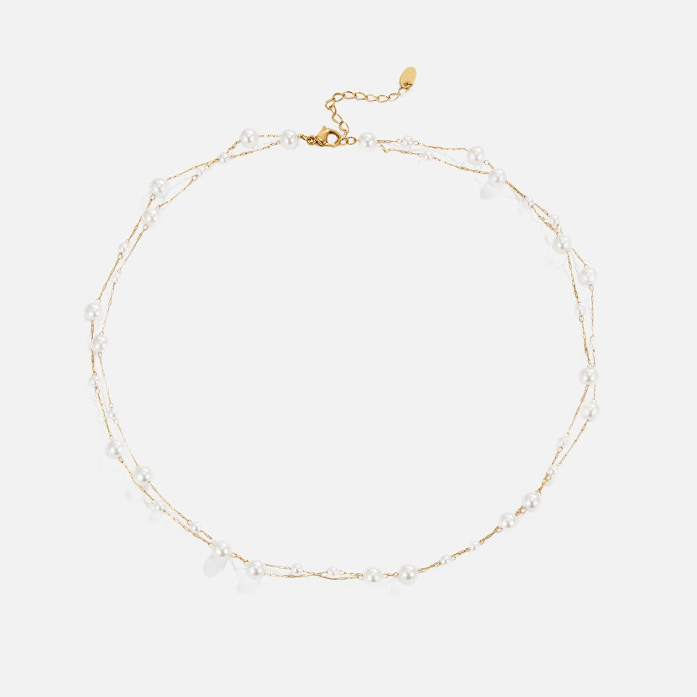 Layered Tori Pearl Necklace