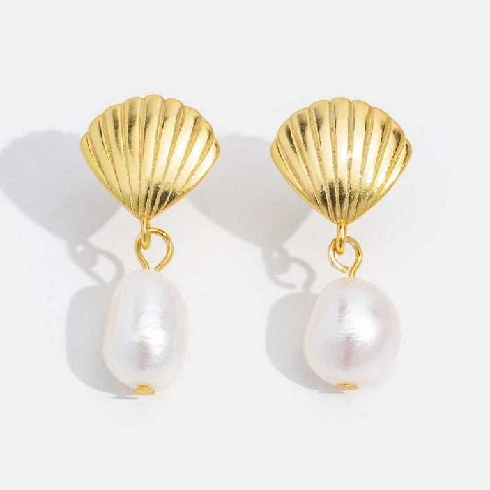 Concetta Shell Pearl Studs