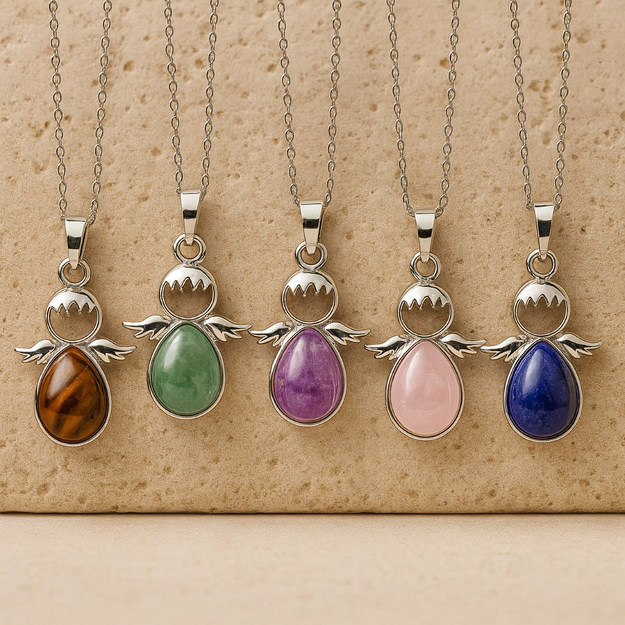 "Little Winged Guardian" Pendant and its Natural Stone