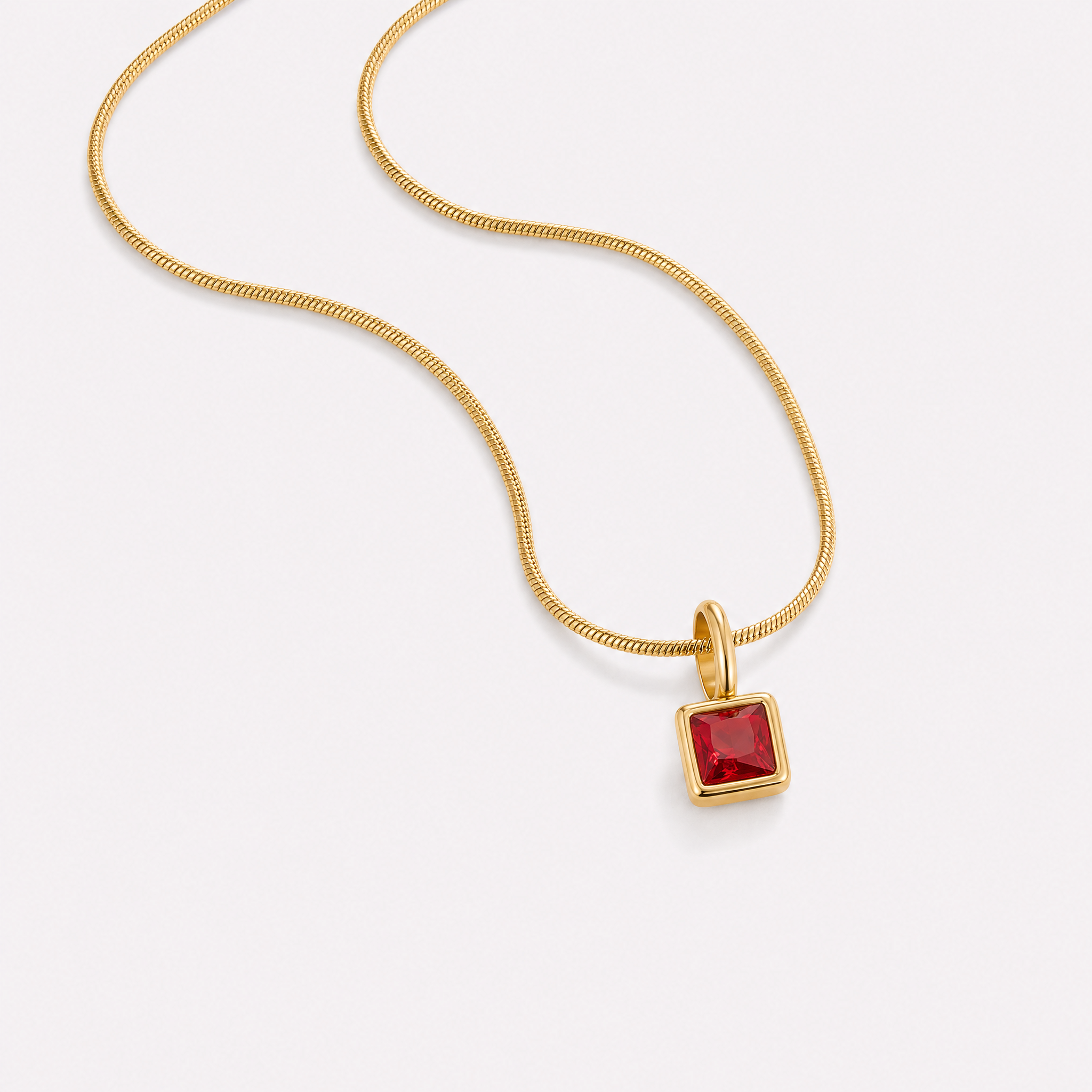 Benedetta Square Birthstone Necklace