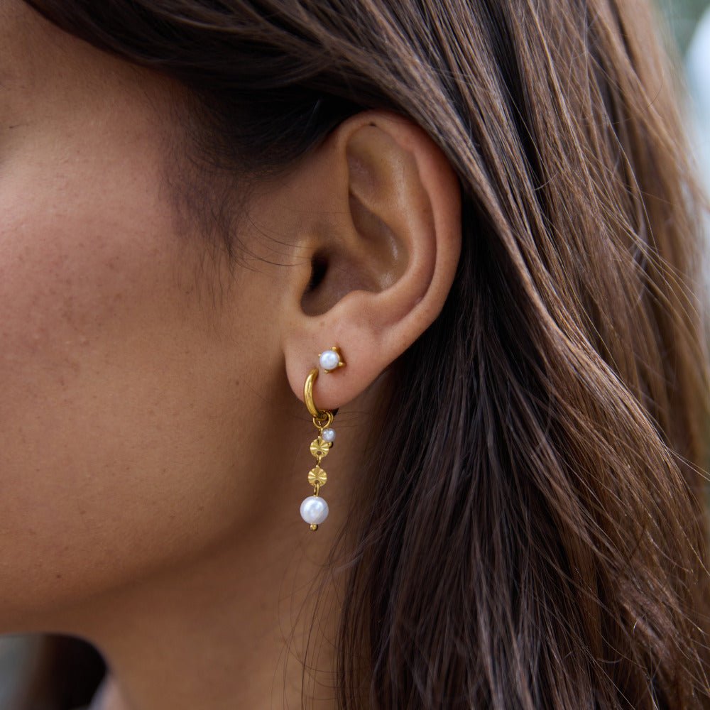 Rosetta Pearl Drop Hoops