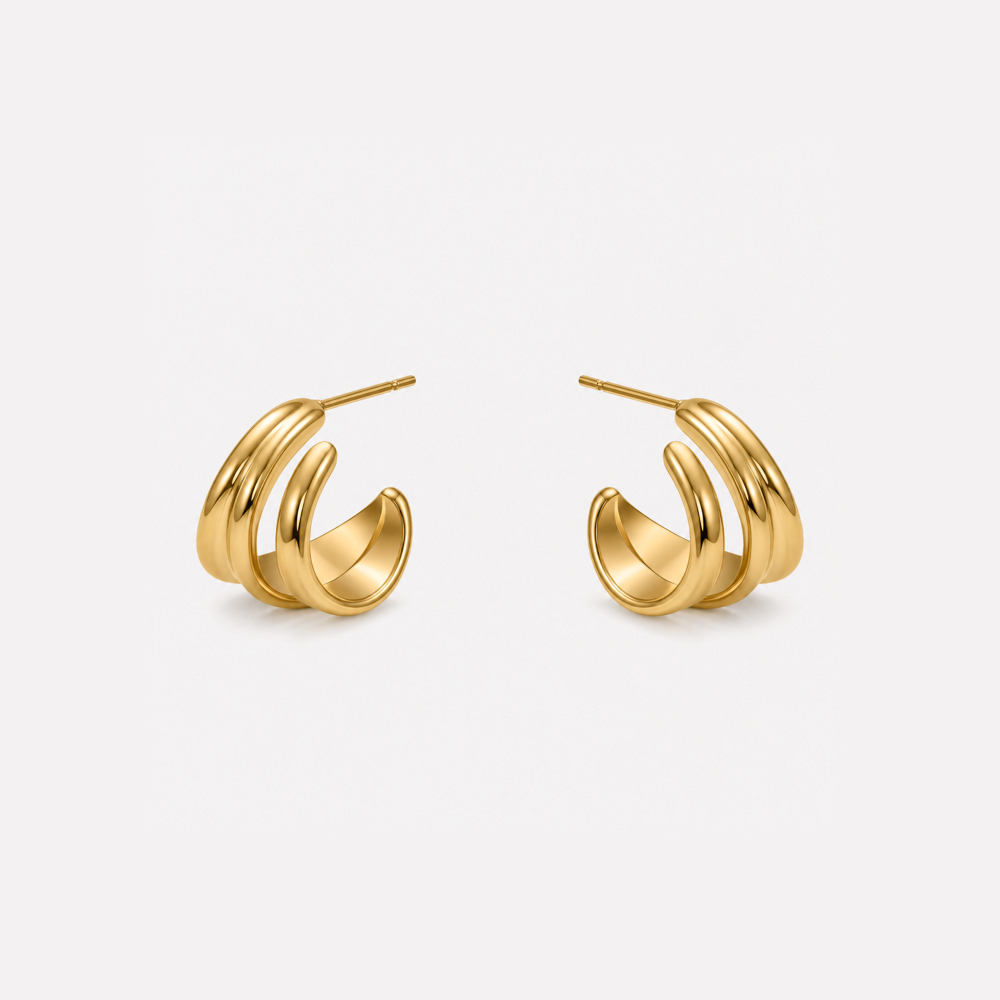 Ernesta Ridged Hoops
