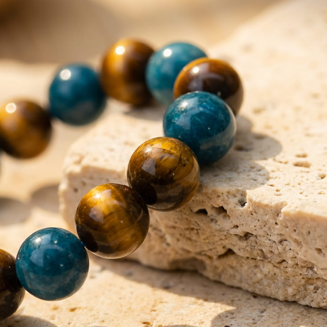 "New Momentum" Bracelet in Apatite & Tiger's Eye