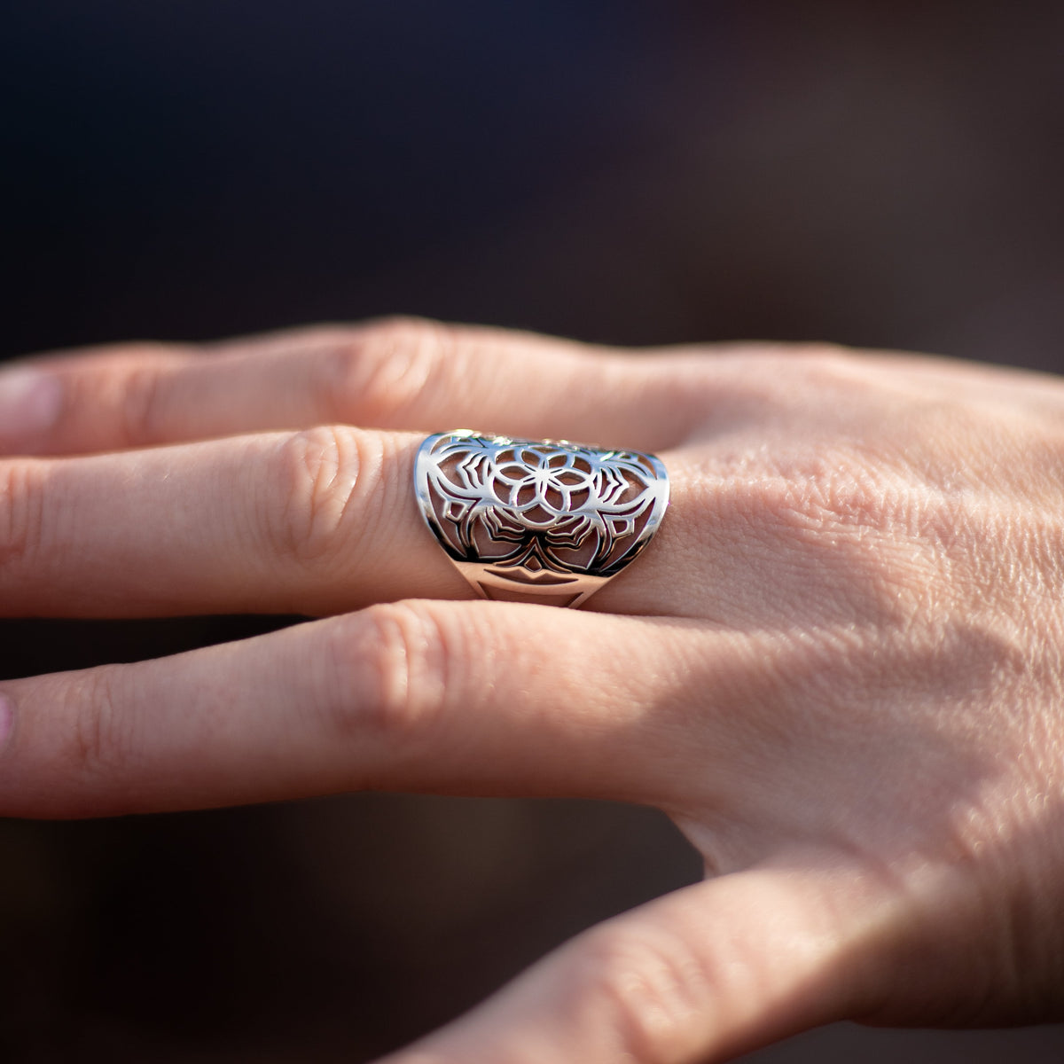"Mandala Flower" Adjustable Ring