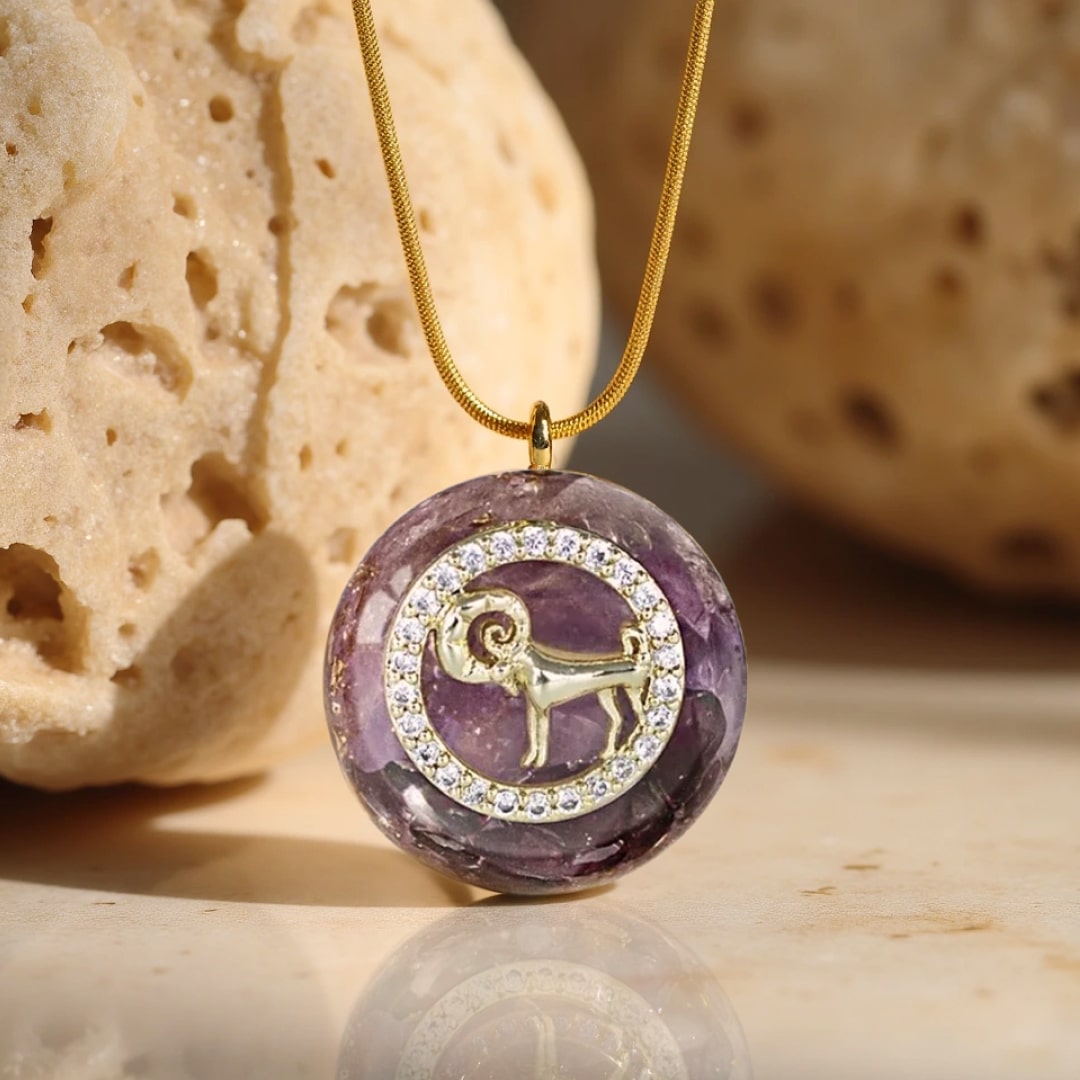 "Astrological Sign" Orgonite Pendant in Stone Chips