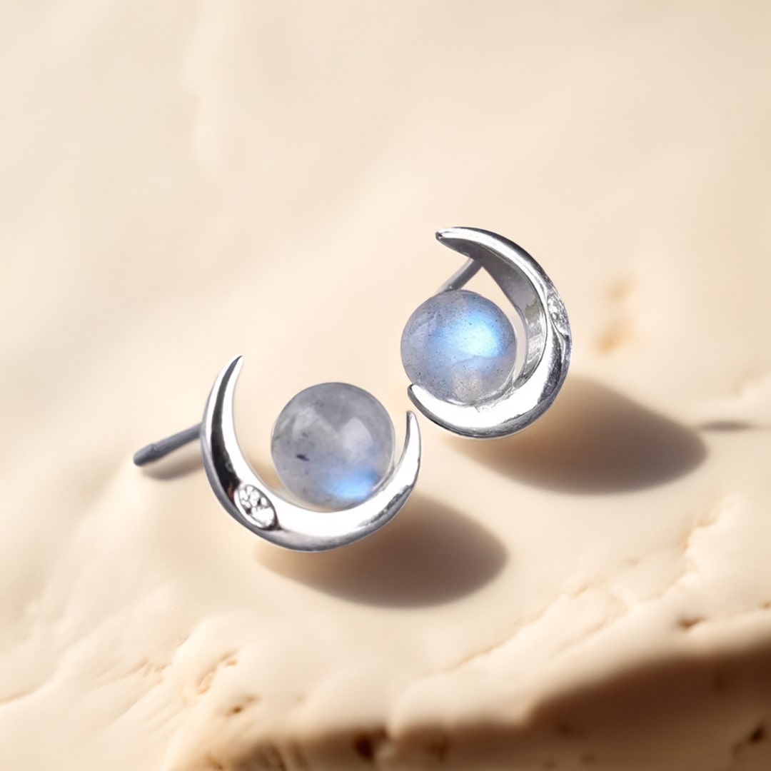 "Boreal Moons" Earrings in Labradorite