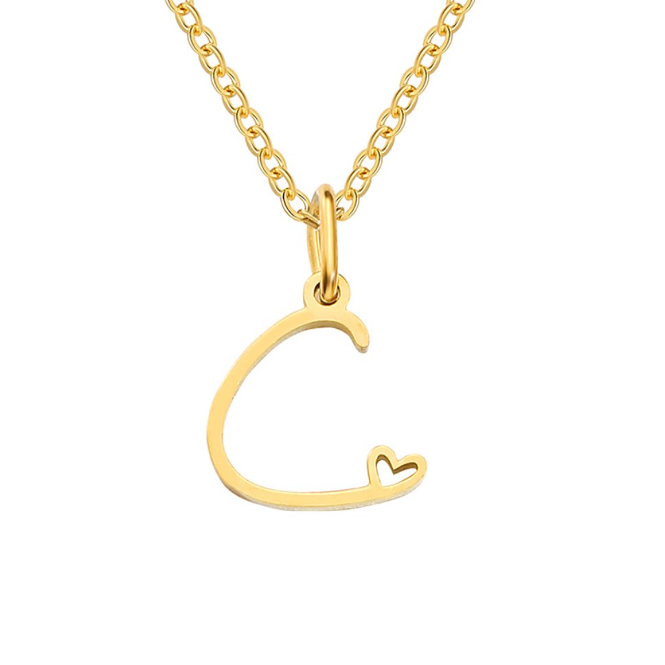 Carina Heart Initial Necklace