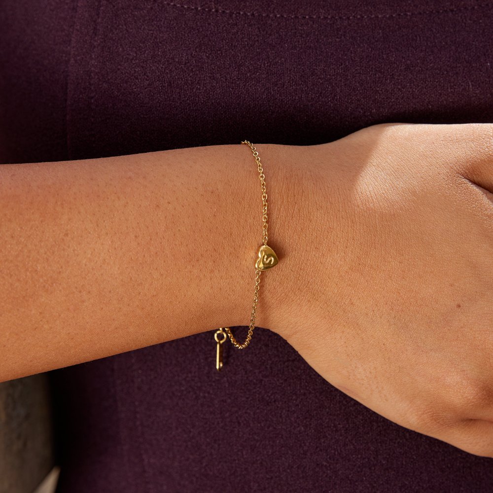 Diletta Heart Initial Bracelet