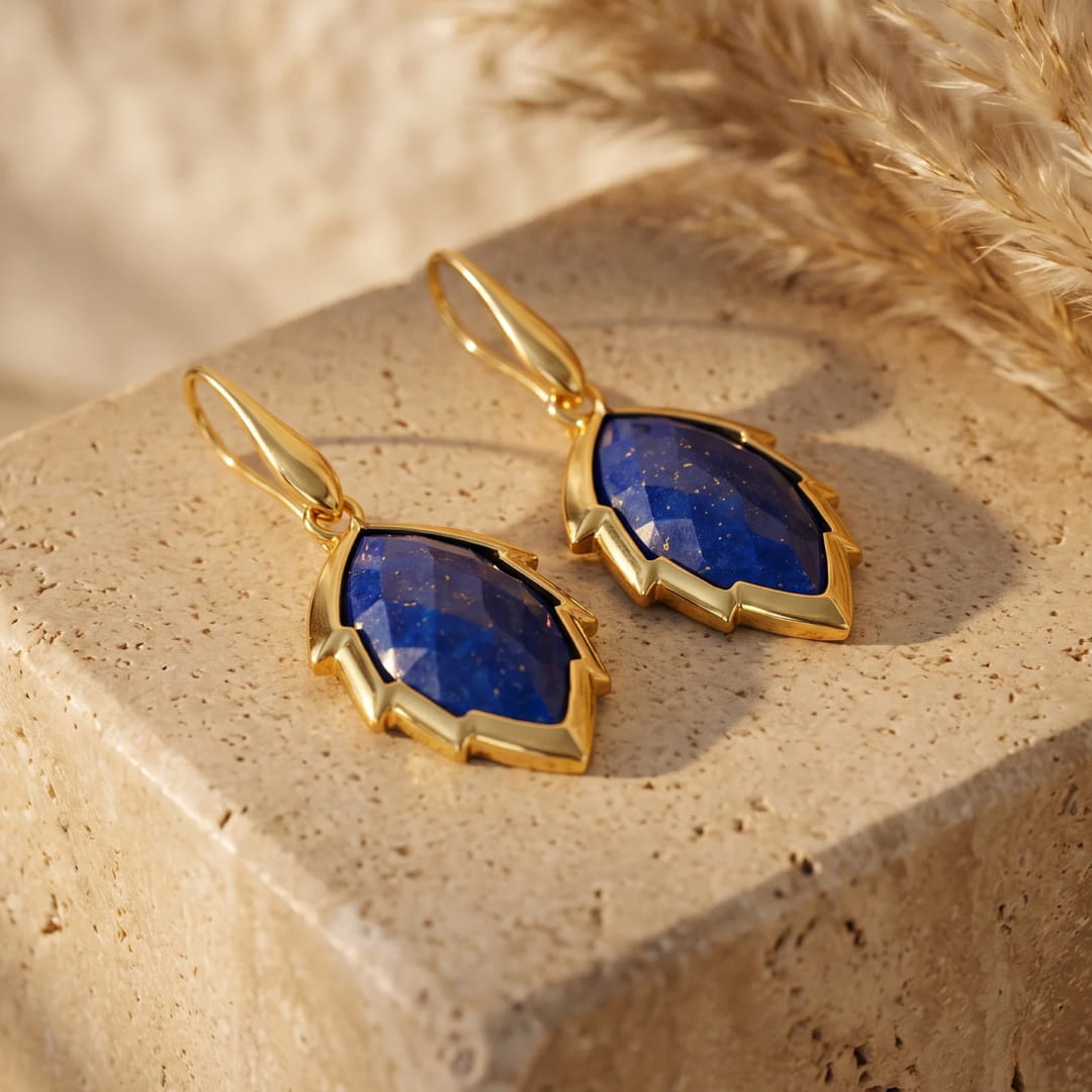 Leaves of the Tree Earrings in Natural Stone