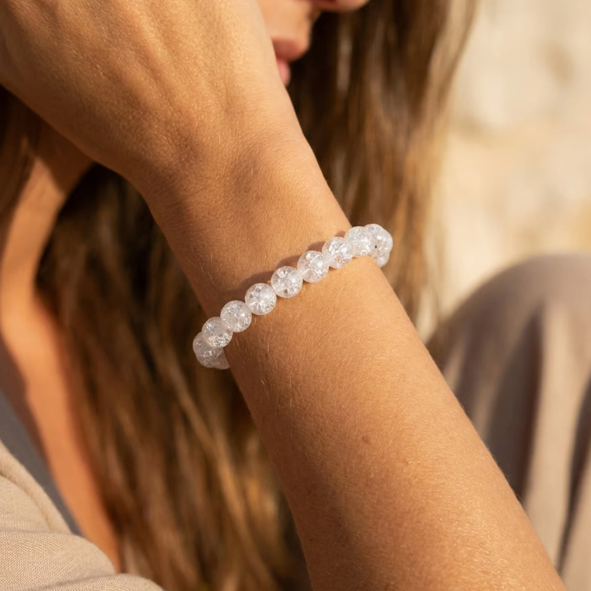 "Shards of Light" Bracelet in Crackled Rock Crystal
