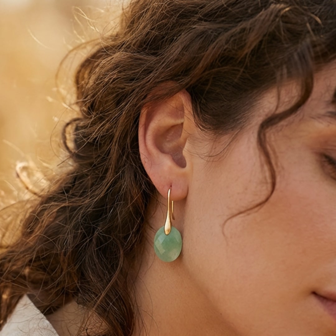 "Elova" Earrings in Natural Stone