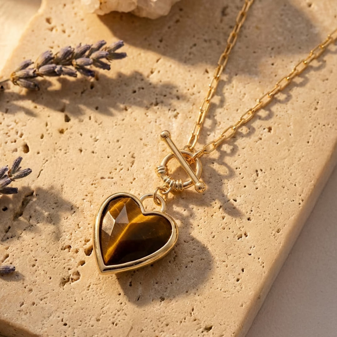 "Serenity of the Heart" Pendant in Natural Stones