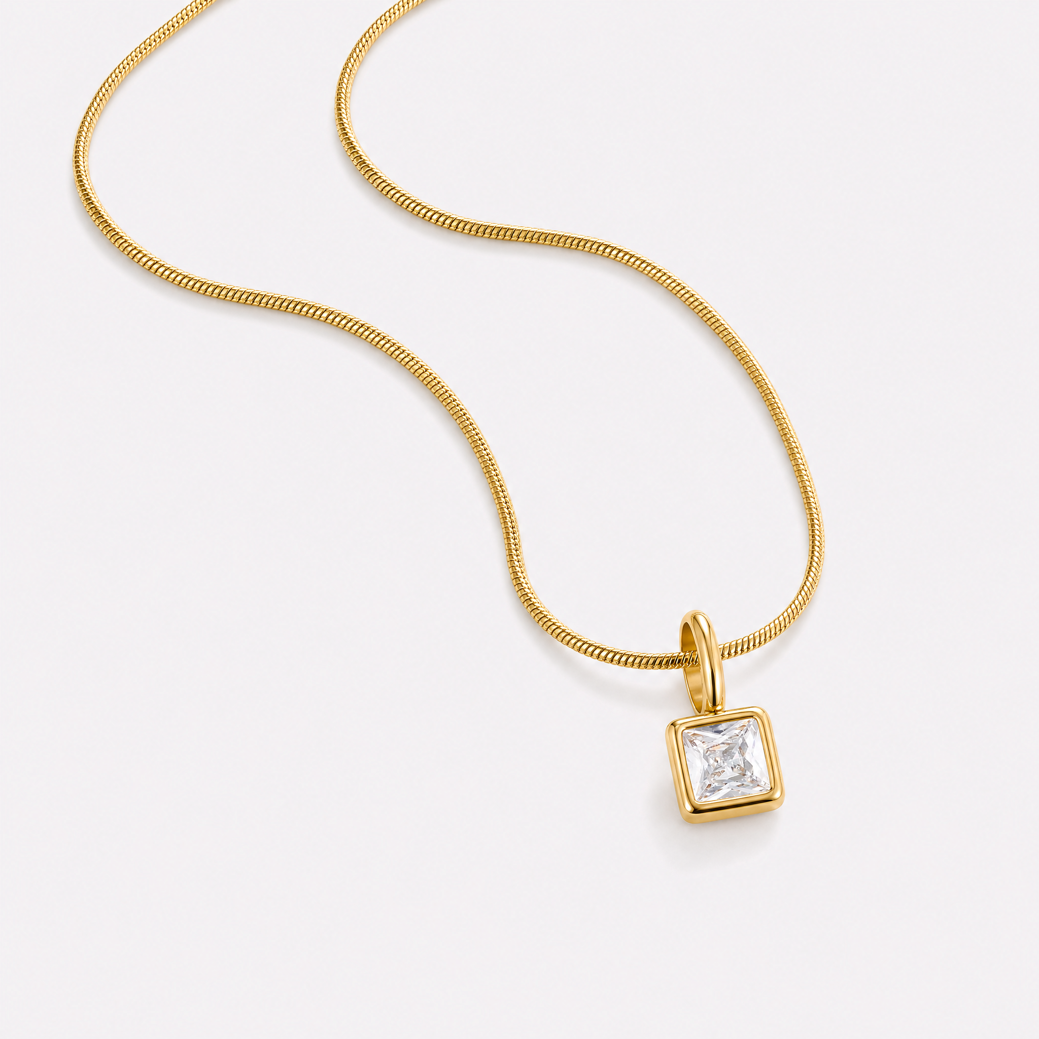 Benedetta Square Birthstone Necklace