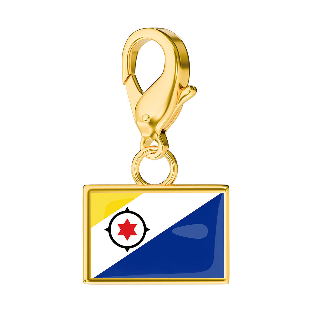 Bonaire Flag Charm - Gold