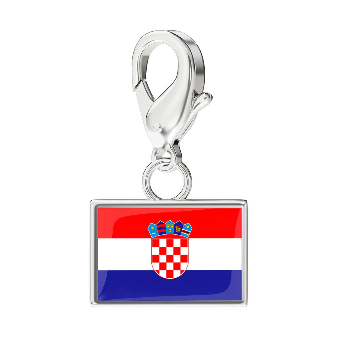 Croatia Flag Charm - Silver