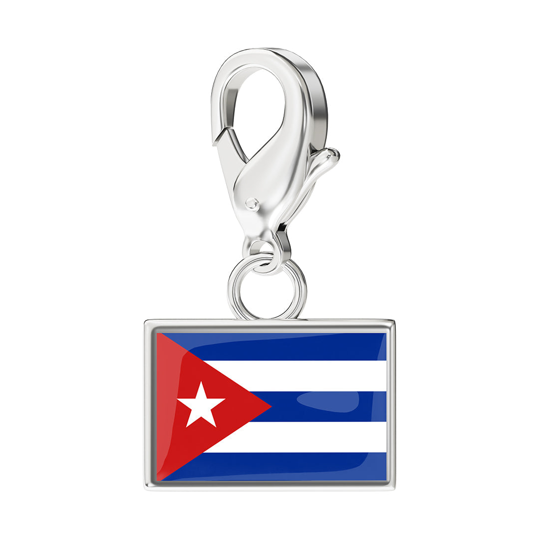 Cuba Flag Charm - Silver