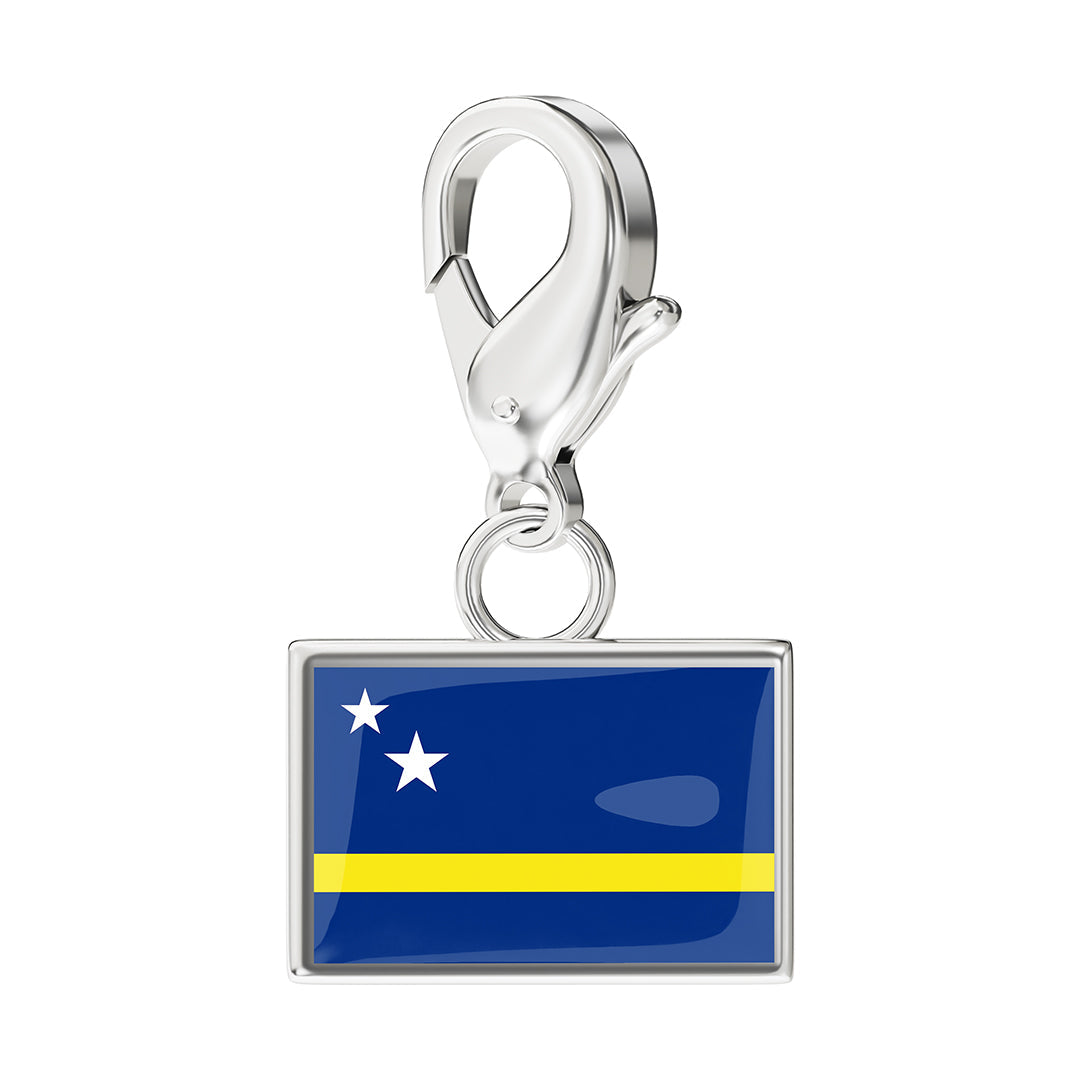 Curacao Flag Charm - Silver