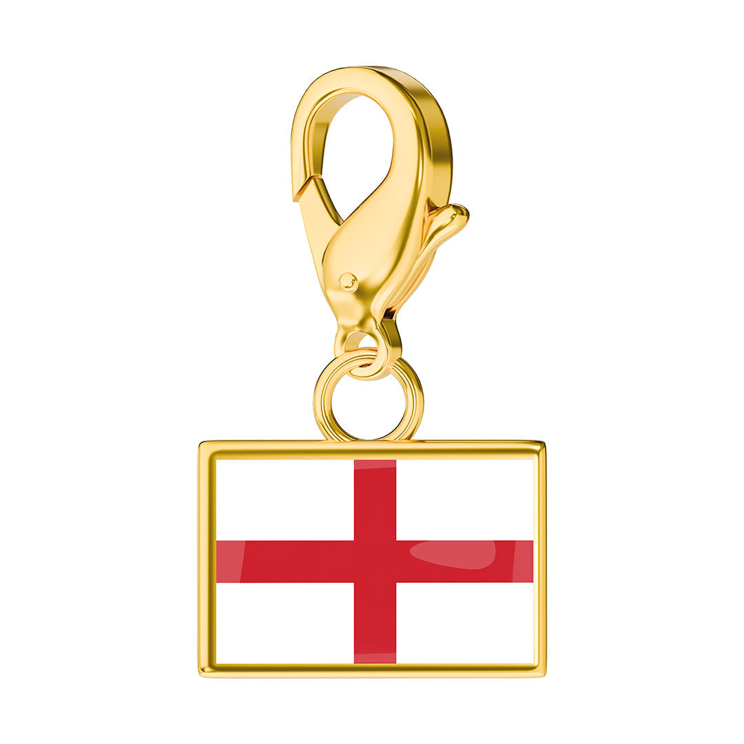 England Flag Charm - Gold