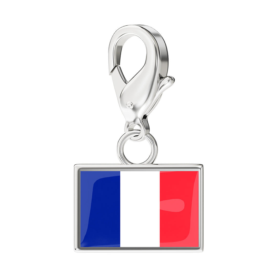France Flag Charm - Silver