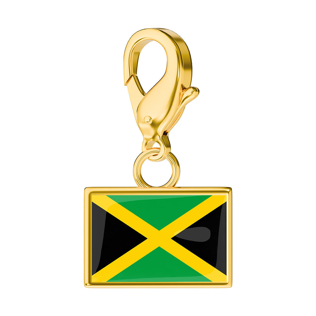 Jamaica Flag Charm - Gold