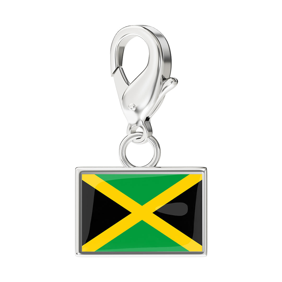 Jamaica Flag Charm - Silver