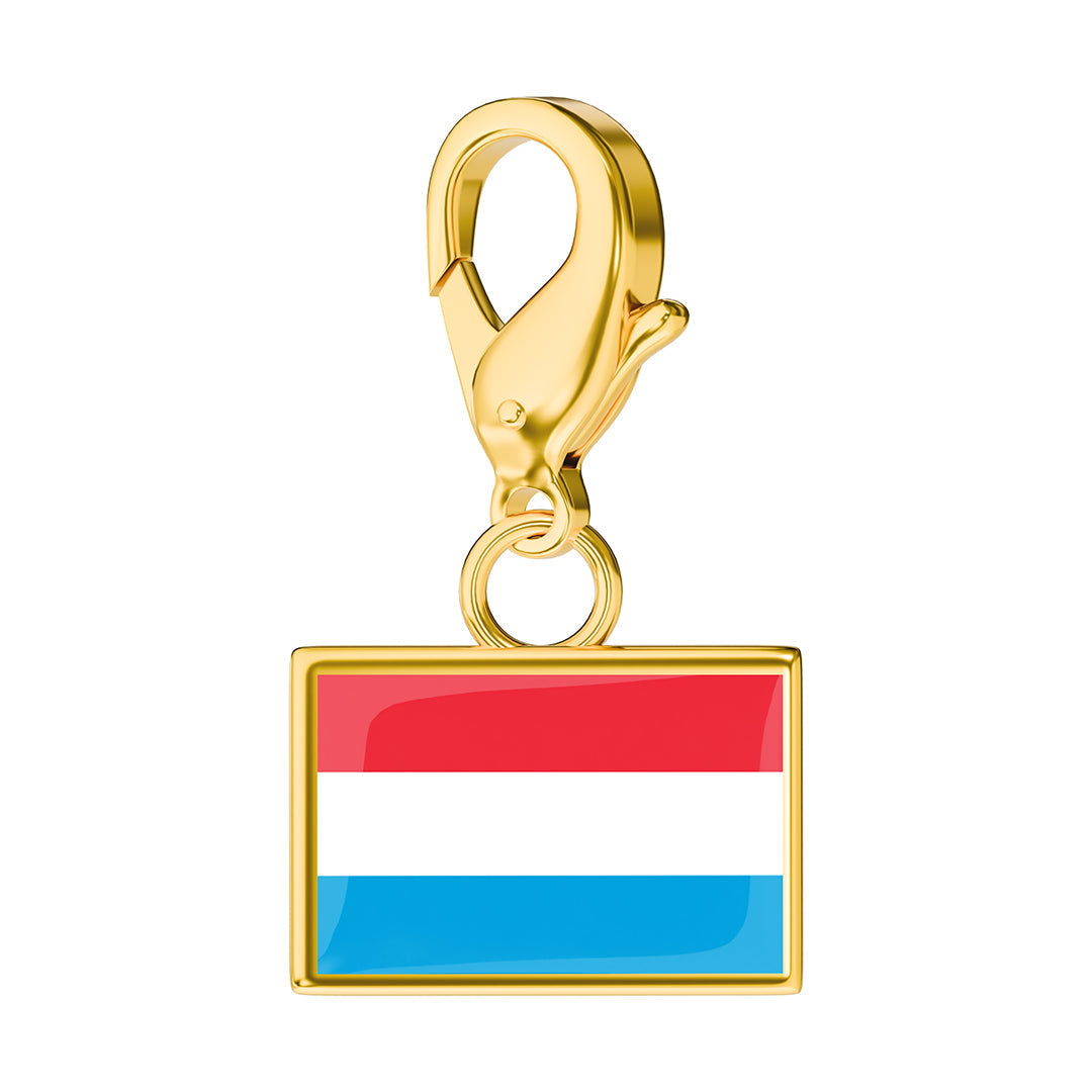 Luxembourg Flag Charm - Gold