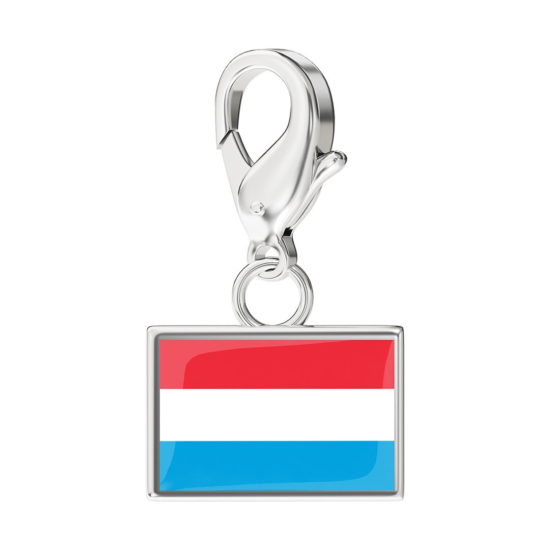 Luxembourg Flag Charm - Silver