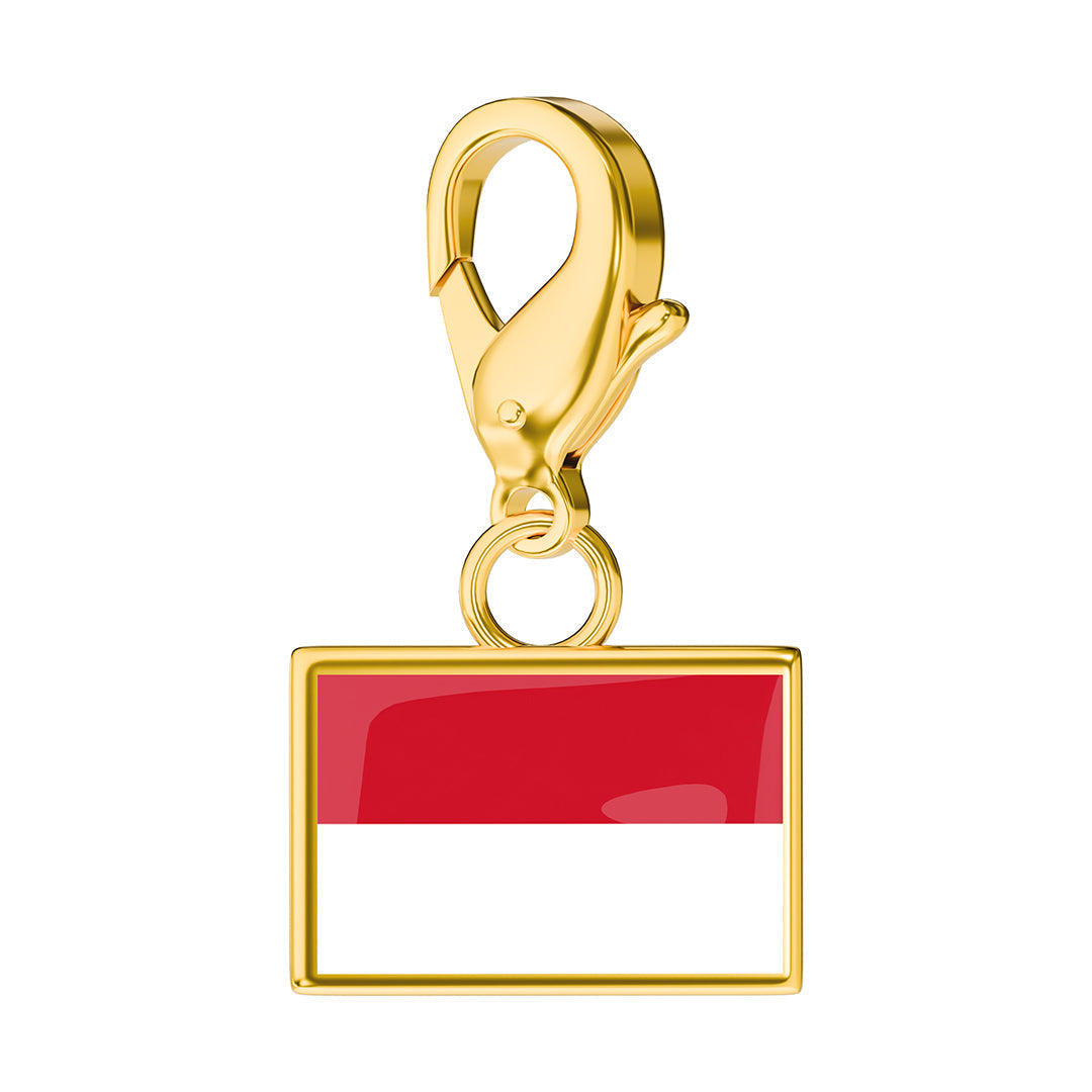 Monaco Flag Charm - Gold