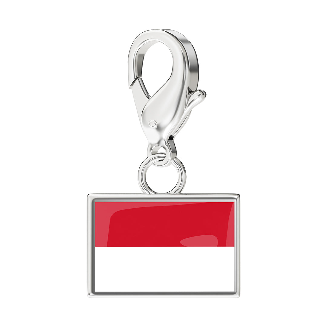 Monaco Flag Charm - Silver