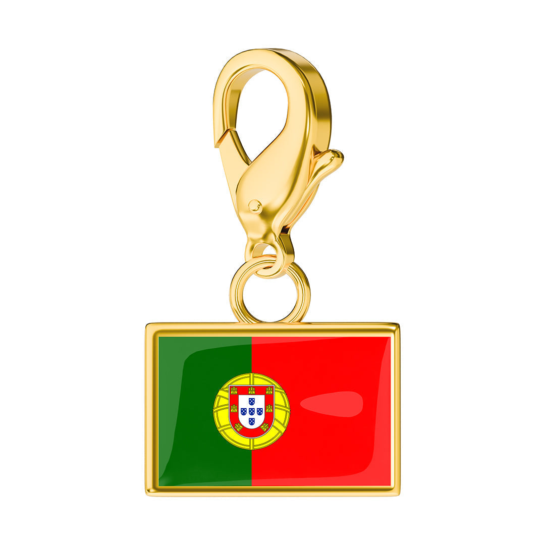 Portugal Flag Charm - Gold