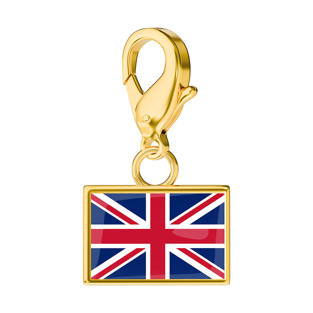 United Kingdom Flag Charm - Gold