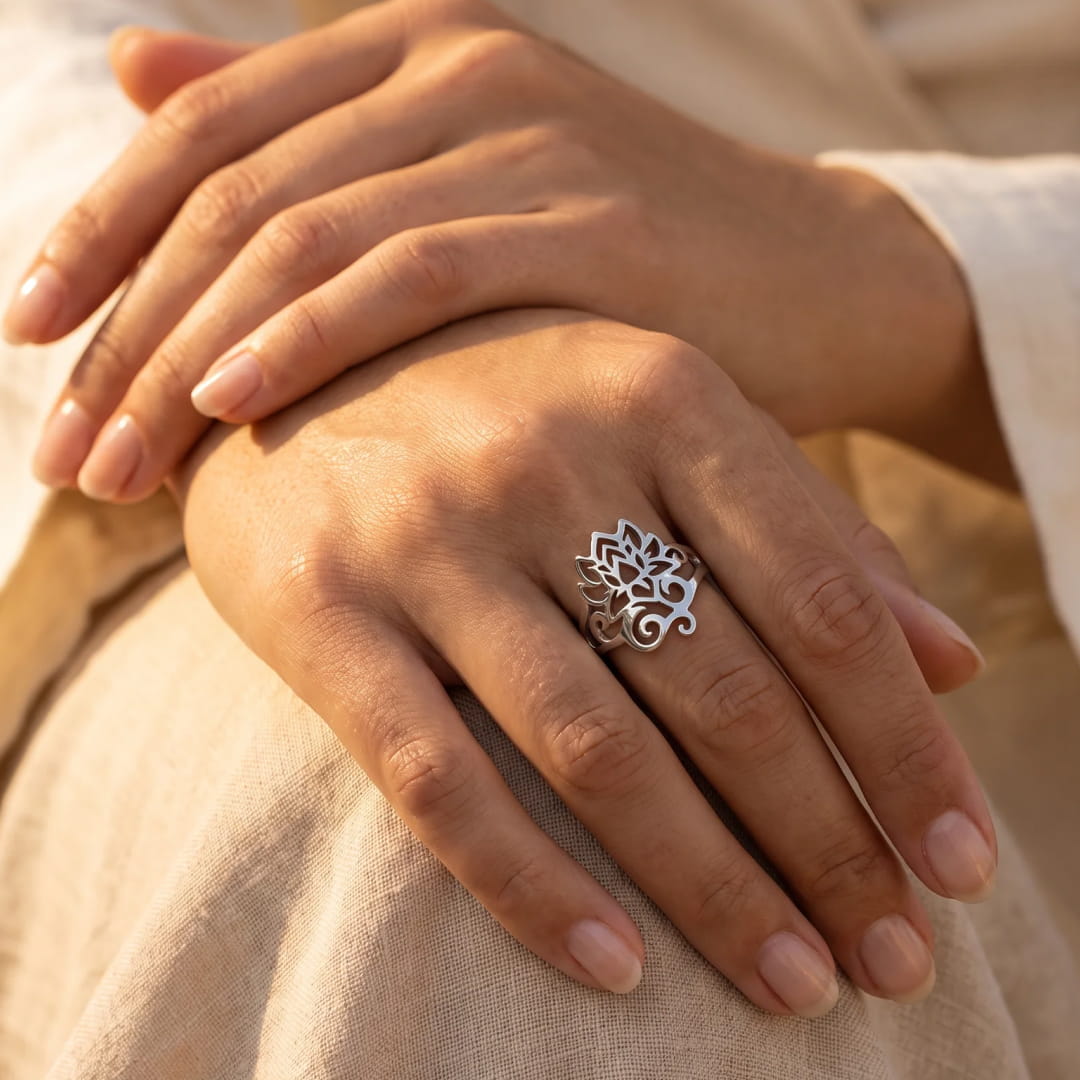 "Bohemian Lotus" Adjustable Ring