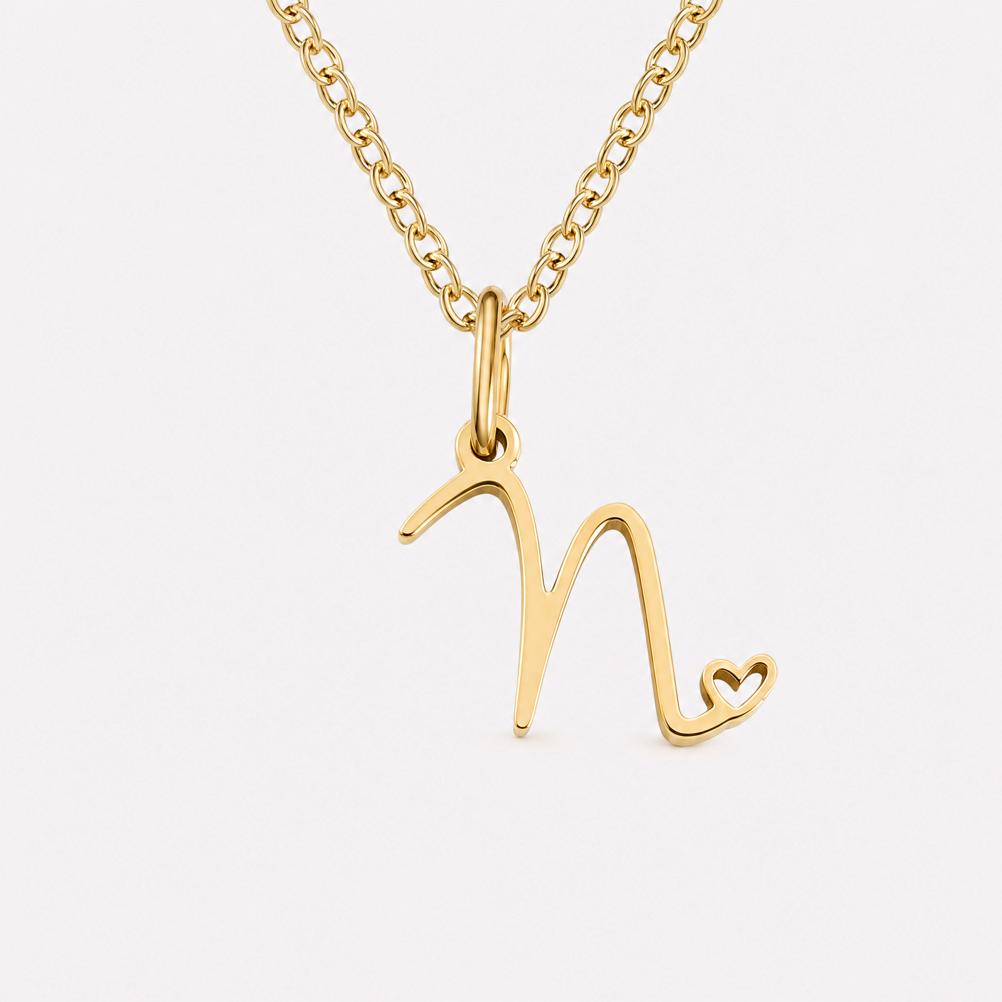 Carina Heart Initial Necklace