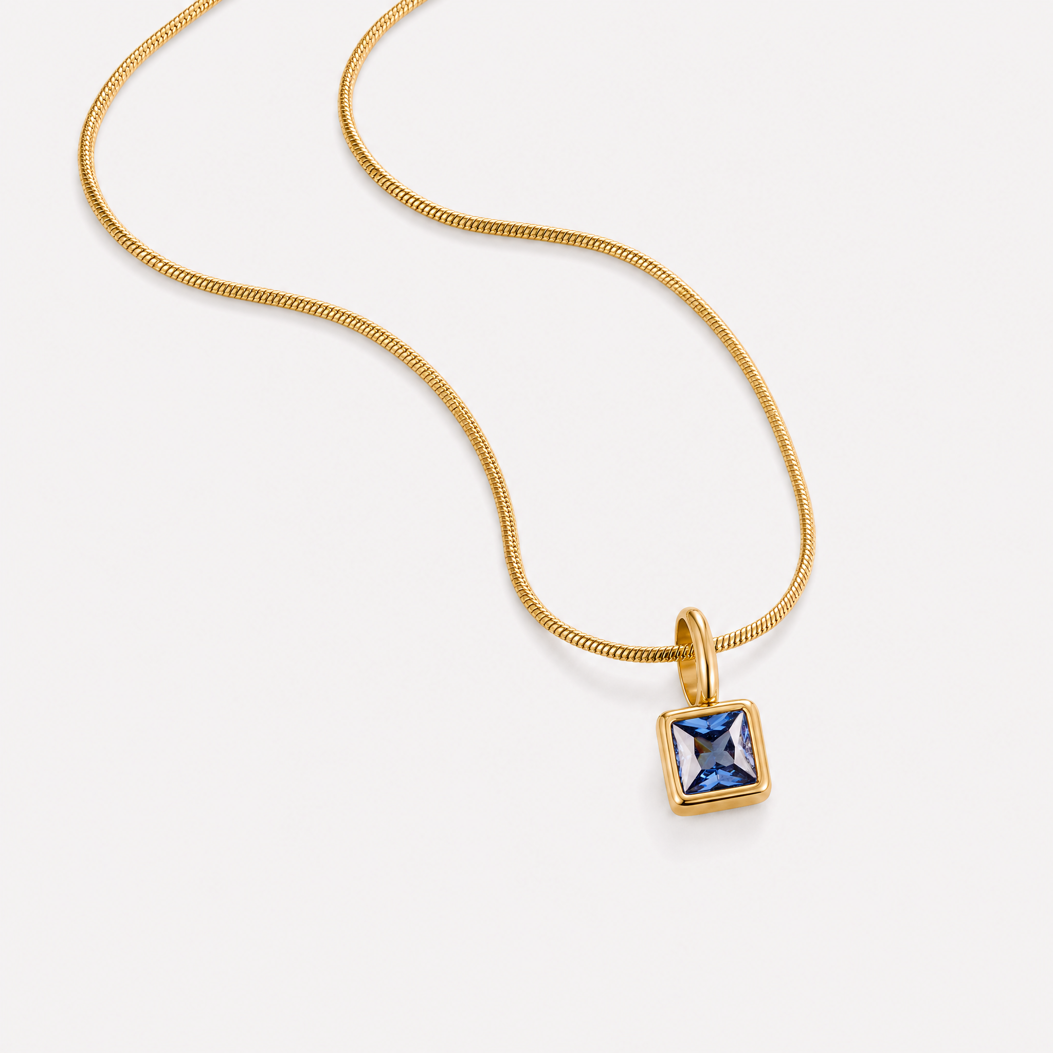 Benedetta Square Birthstone Necklace