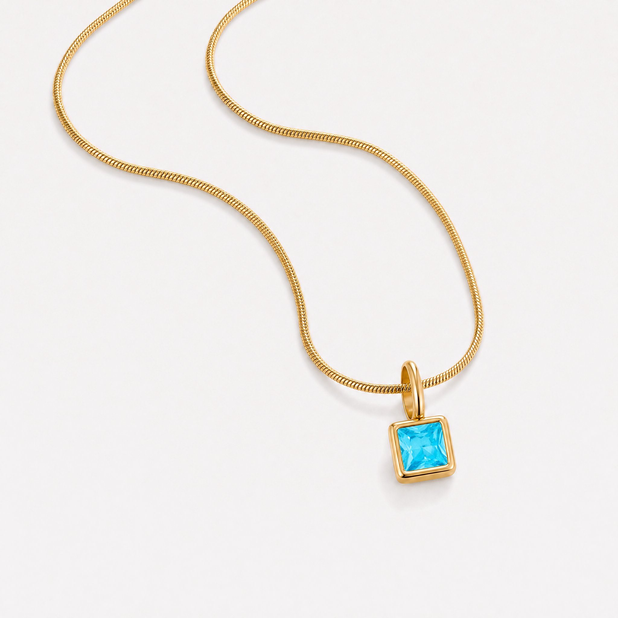 Benedetta Square Birthstone Necklace