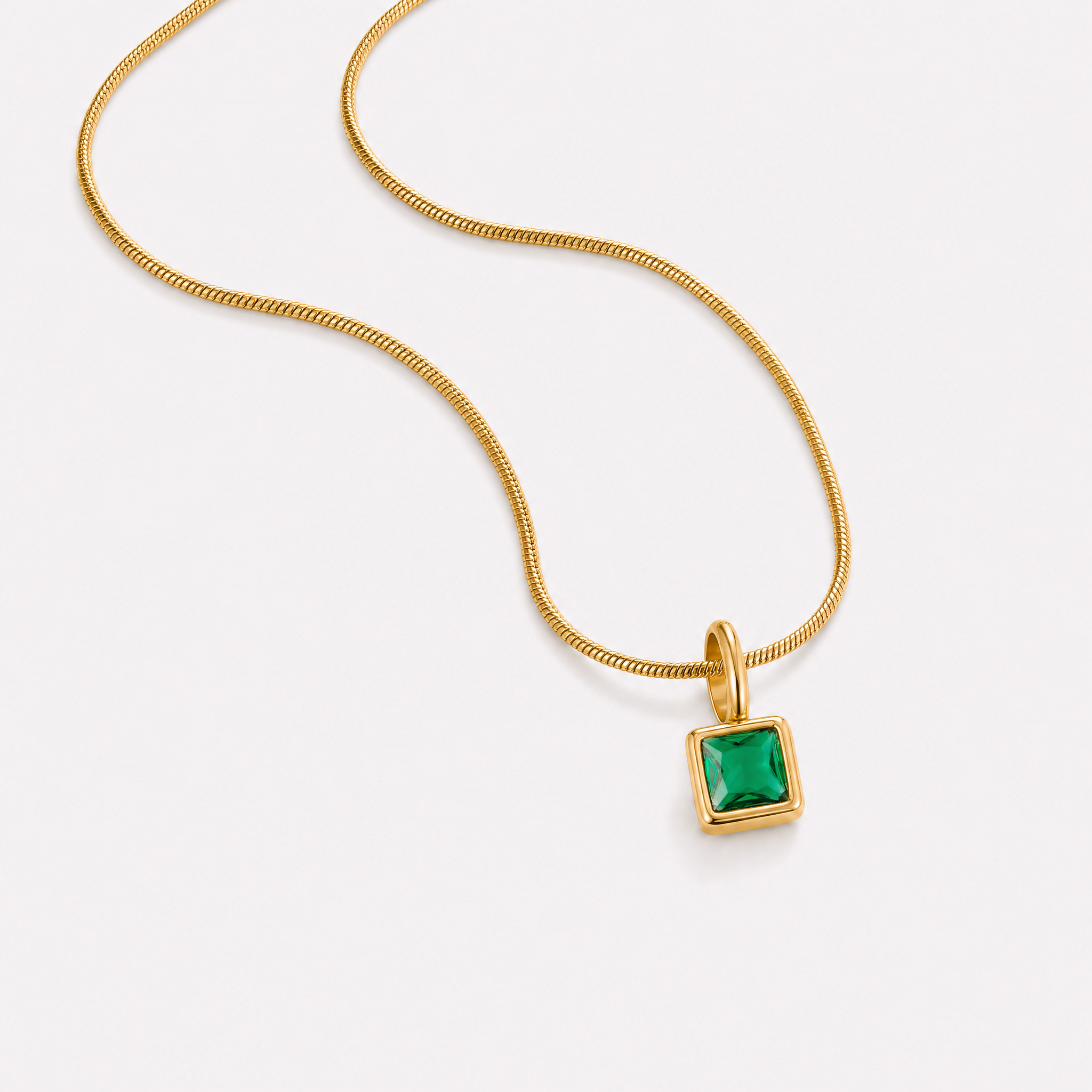 Benedetta Square Birthstone Necklace