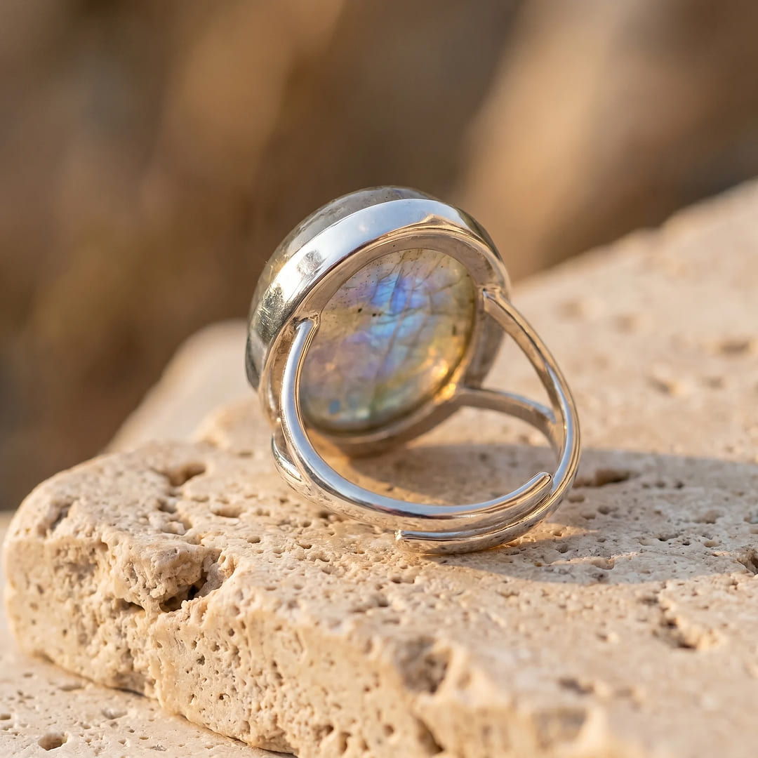 "Tara" Adjustable Ring in Labradorite