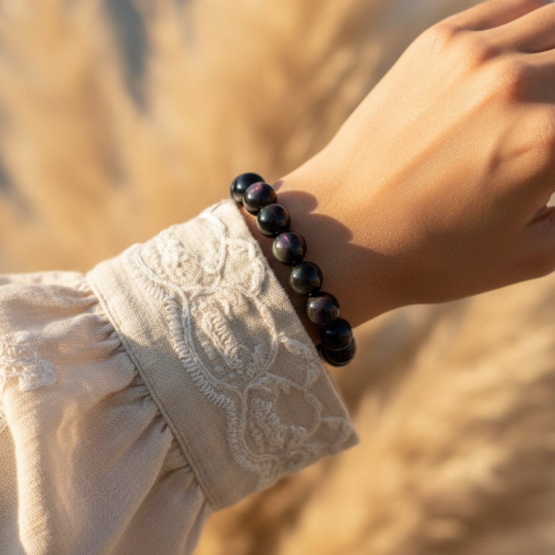 "Guardian Eye" Bracelet in Celestial Eye Obsidian