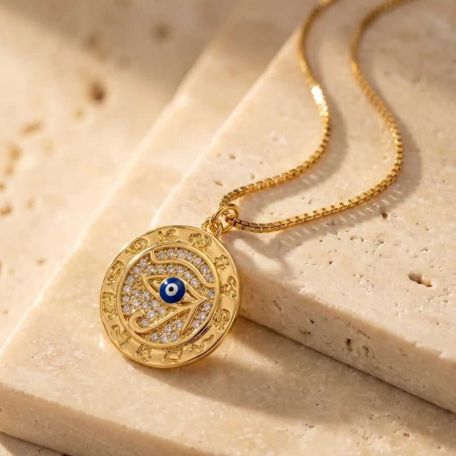 "Symbol of Protection" Gold Eye of Horus Necklace