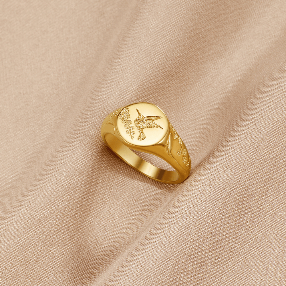 Odette Hummingbird Signet Ring